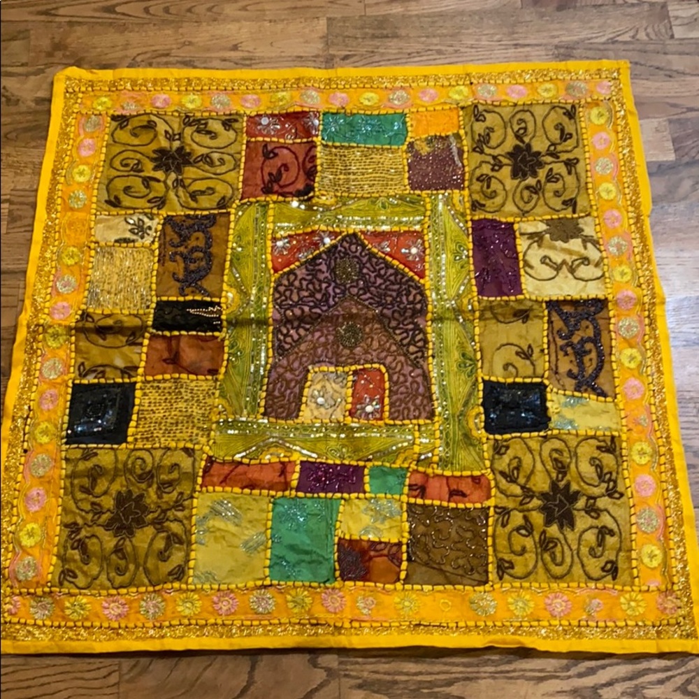 HUGE! Vintage Indian tapestry w/ intricate beading
